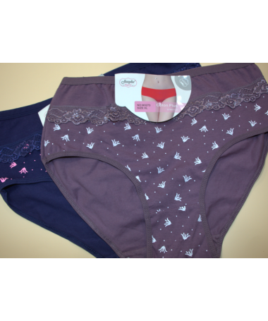 Ensemble de 2 Culottes en Coton, imprimées avec Dentelle - Confort et Style Quotidien