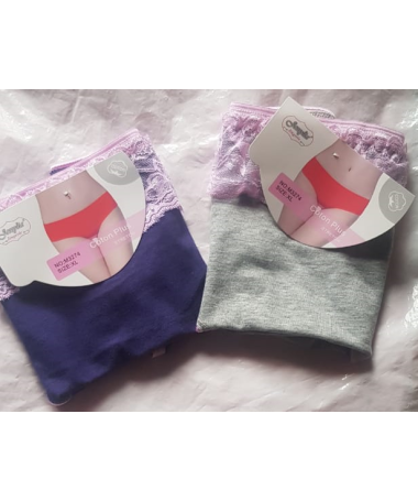 Ensemble de 2 Culottes en Coton avec Dentelle - Confort et Style Quotidien