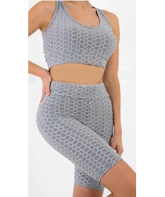 Ensemble de sport gris taille S-M  ou M-L  Hexafit