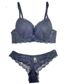 Ens Soutien gorge / string du 85B au 100B Romance noir
