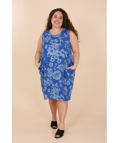 ROBE TARENTE bleue TU du 50 au 54