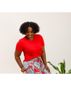 Top basique rouge du 42 au 56