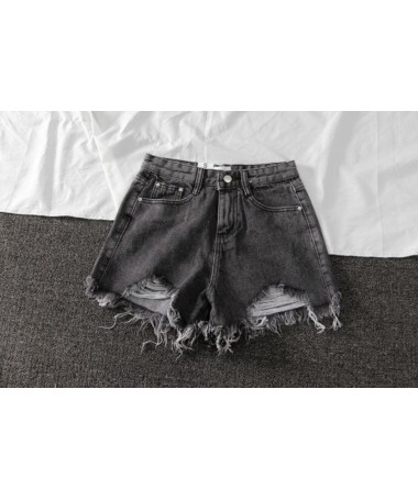 Short jean déchiré du 40 au 50 gris-noir