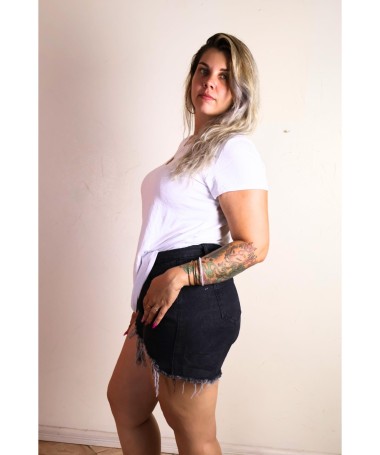 Short jean déchiré du 40 au 50 gris-noir