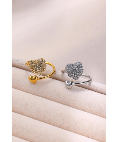 Bague Cœur Argenté acier inoxydable 