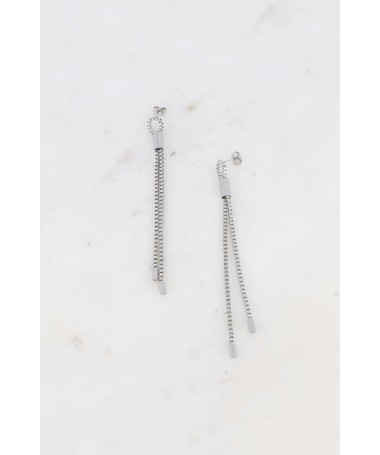 Boucles d’Oreilles Longues Chaînes Argentées