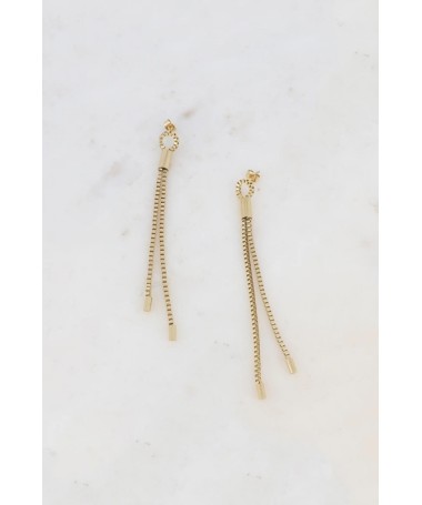 Boucles d’Oreilles Longues Chaînes Argentées