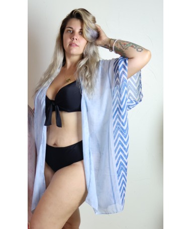 Kimono de plage bleu MAELIA