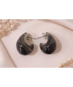 Boucle d'oreille Goutte d'eau effet marbré diff. couleurs