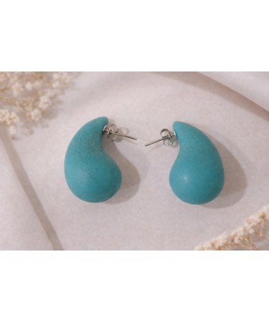 Boucles d'oreilles Goutte d'Eau Couleur Turquoise