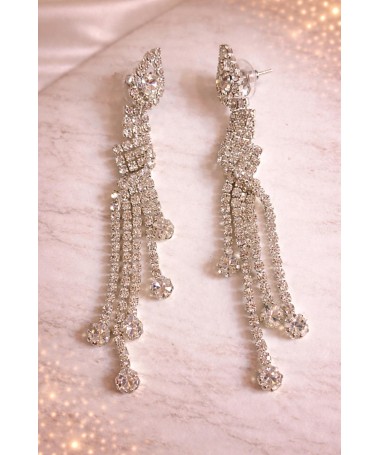 Boucles d'oreilles pendantes à strass