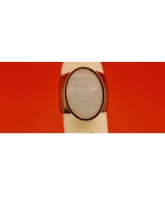 Bague Perm acier inoxydable pierre Blanche