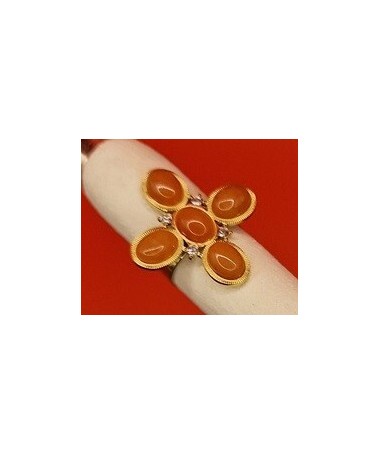 Bague Fleur acier inoxydable ajustable Orange