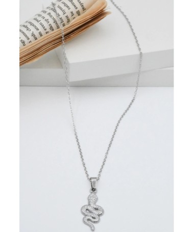 Collier Serpent Argenté acier inoxydable