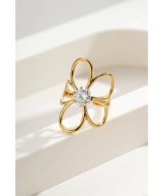 Bague Fleur Dorée – Délicate & Brillante