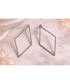 Boucles d'oreilles Losange Argenté
