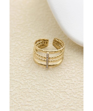 Bague Multi-Lignes Dorée
