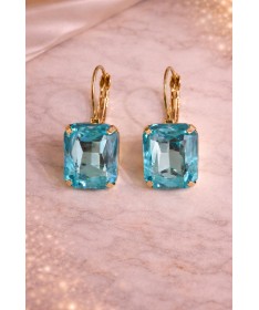 Boucles d'oreilles Cristal Bleu clair Carré