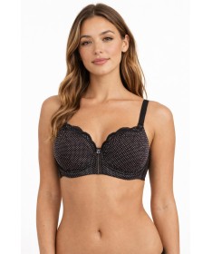 Soutien-gorge BESTFORM 105E Elégance Féminine Noir à Pois avec armatures