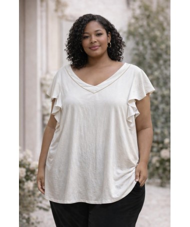 Top Eclat  Blanc Taille 46-48 et 54-56