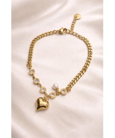 Bracelet Charms et Strass Acier Inoxydable