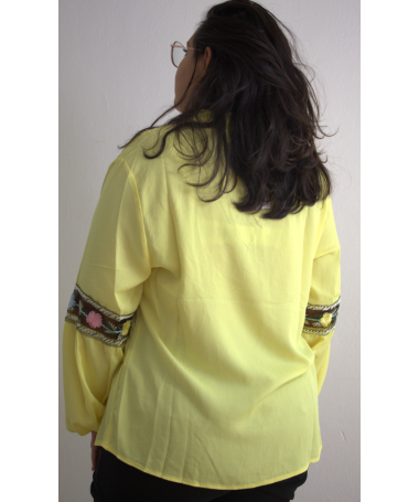 Haut Éclatant avec Détails Brodés en Polyester | Mode Femme